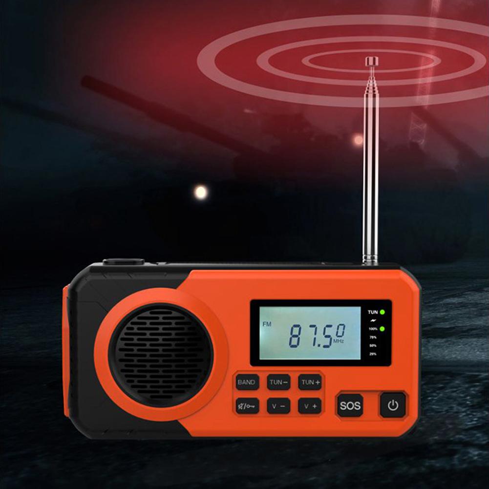 Hand Crank Emergency Radio Portable Weather Radio with Flashlight SOS Alarm Solar Radio for Outdoor Camping and Emergency