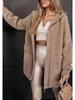 Urban Fashion Hooded Woolen Coat with Drawstring Waist & Metal Buckle Zipper (2024)