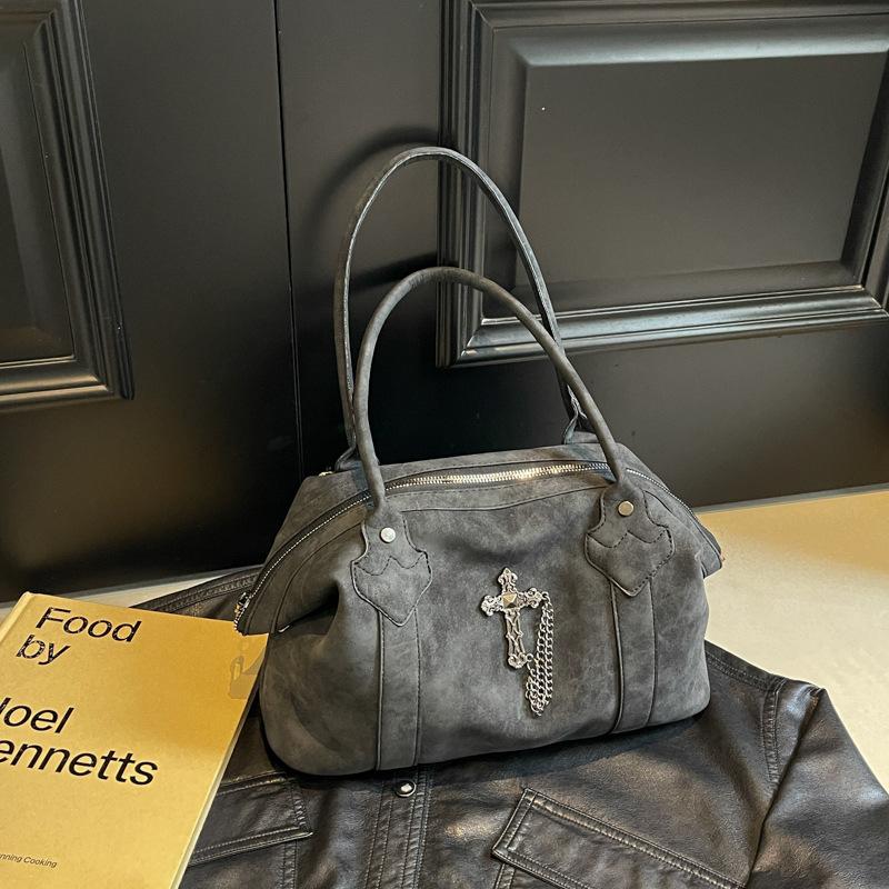 

Вінтажна сумка великої ємності, жіноча універсальна матова сумка через плече преміум-класу, сумочка на хрест сірий колір