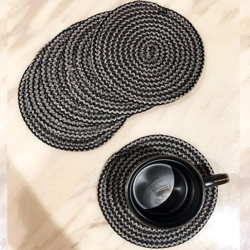 Polypropylene Round Coaster Set (6 PCS Set) Machine Washable Absorbent Size: 5 inch Diameter