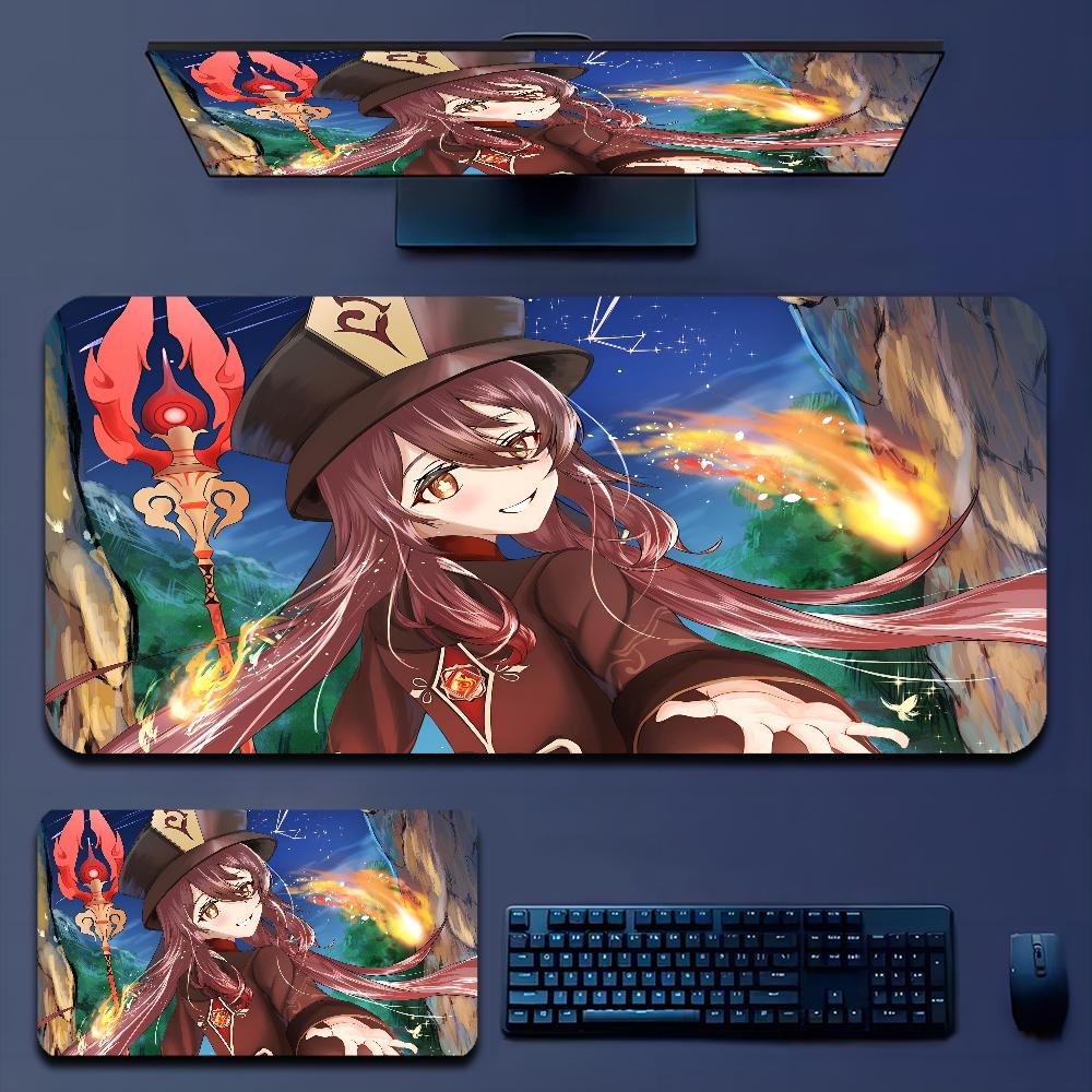 Genshin Impact Hu Tao Anime Mousepad Boy Pad Natural Rubber Gaming Mousepad Desk Mat Size For Gameing World Of Tanks CS GO Zelda