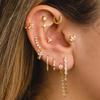 New Design Stainless Steel Zircon Star Cross Hoop Earring For Women Gold Color Y2k Crown Stud Earring Cartilage Piercing Jewelry