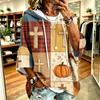 Women's Halloween Print Hoodie Loose Fit Casual Pullover