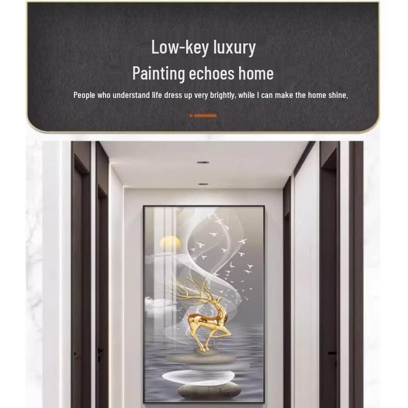 JINGRUIXIANG Glück Goldener Baum Vertikale Eingang Dekoration Ölgemälde