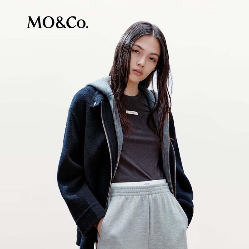 MO&Co. Women's Structured Faux Two-Piece Double-Faced Wool Coat