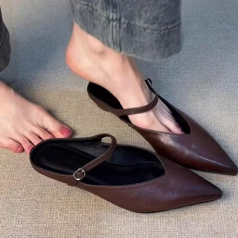 Fashion 2025 New Summer Women's Cover Toe Mules Slippers Fashion Shallow Slip-On Slides Shoes Comfortable Ladies Footwear