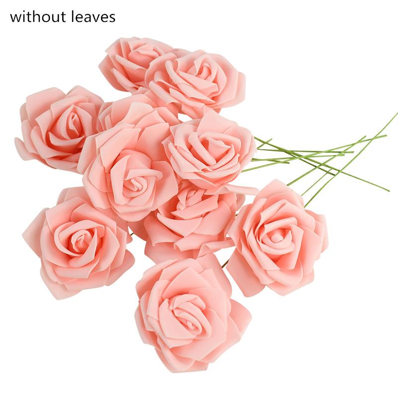 25Heads 8CM Artificial PE Foam Rose Flowers Bride Bouquet Flower For Wedding Party Decorative Scrapbooking DIY Flower