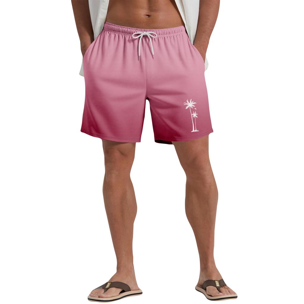 Hawaiian Plant Printed Men's Casual Beach Shorts