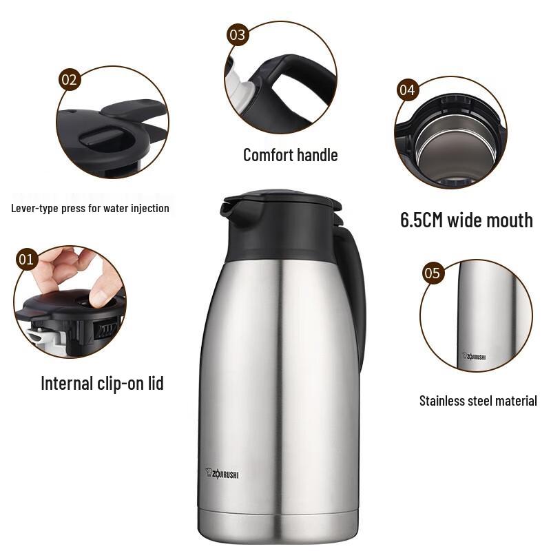 Zojirushi SH-HJ19C 1.9L Stainless Steel Vacuum Thermos
