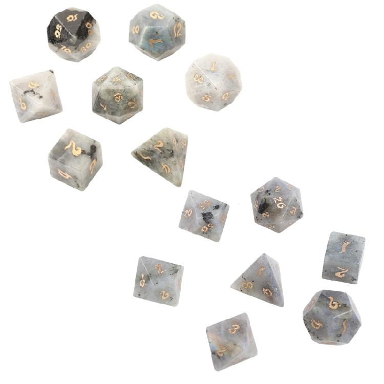 Natural Gemstone Dice Multifaceted Various Shape Polyhedral Digital Game Dice