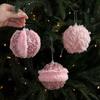 Exquisite Pink Christmas Tree Ornaments Foam Ball Xmas Tree Hangings Petal DIY Xmas Tree Hanging Xmas Decorations