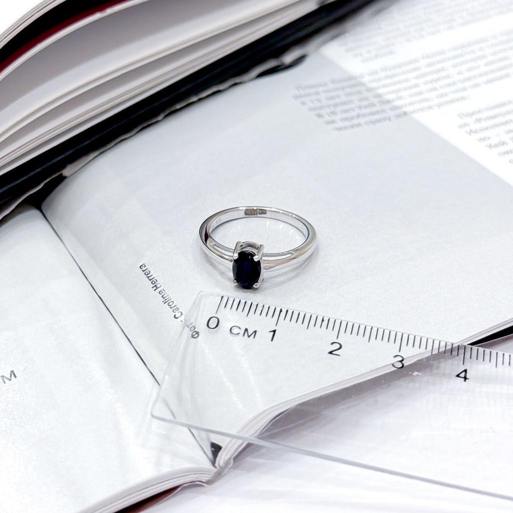 Silver Ring with Natural Sapphire 1.025ct, Product Weight 2.59g (2164920)