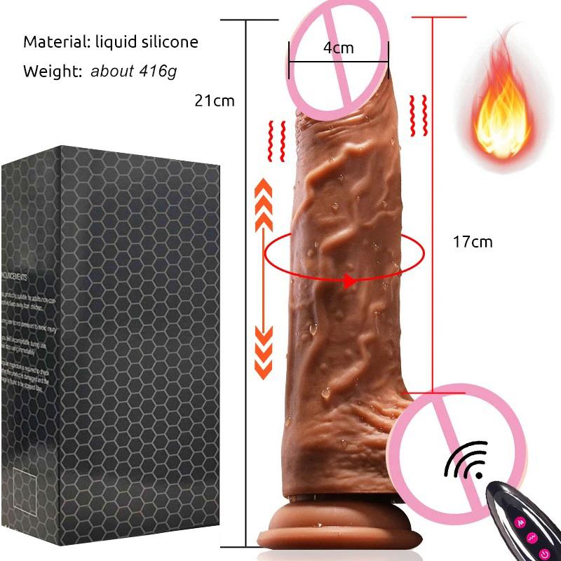 Realistic Big Dildo Vibrator Penis Telescopic Swing Heating Silicone Dildos Female Remote Control Vibrators Sex Toys For Women