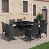 Day and Night - Day and Night Garden Dining Set 9 Pieces PE Rattan and Black Glass
