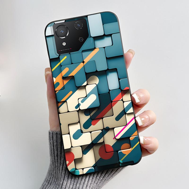 Casing For Asus ROG Phone 8 Phone8 ROG8 Pro Case Luxury Dragon Cute Cool Boys Girls Slim Black Matte Soft TPU Back Protect Cover