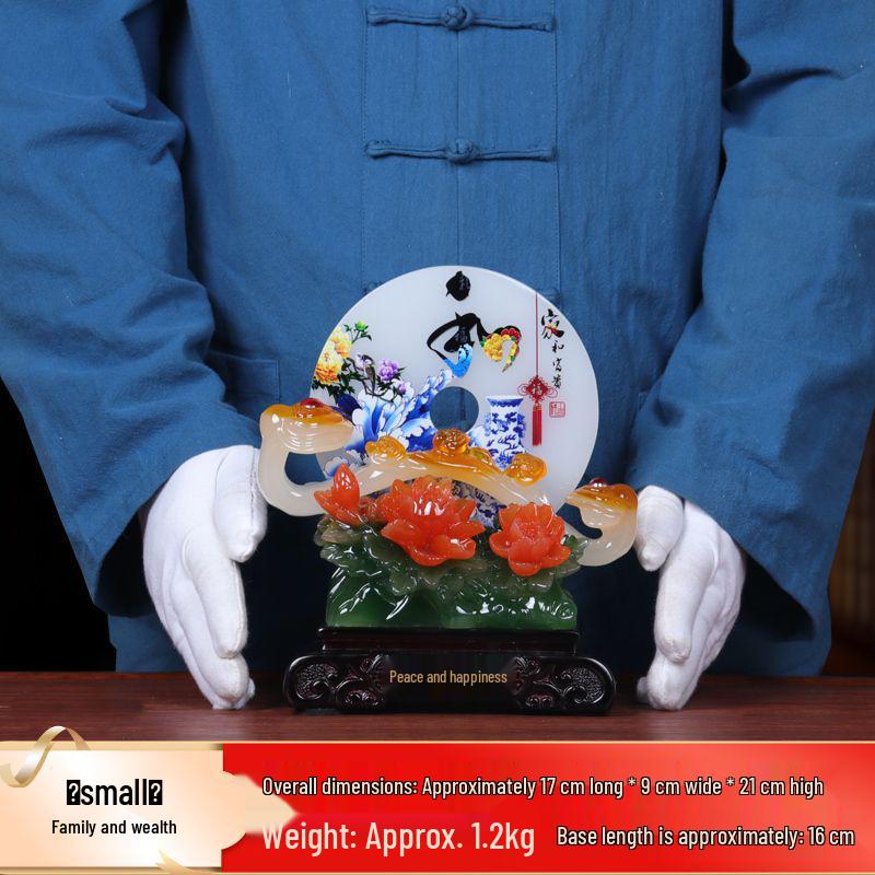 Ping An Kou Jade Stone Ornament for Wealth and New Home - Office and Living Room Decor