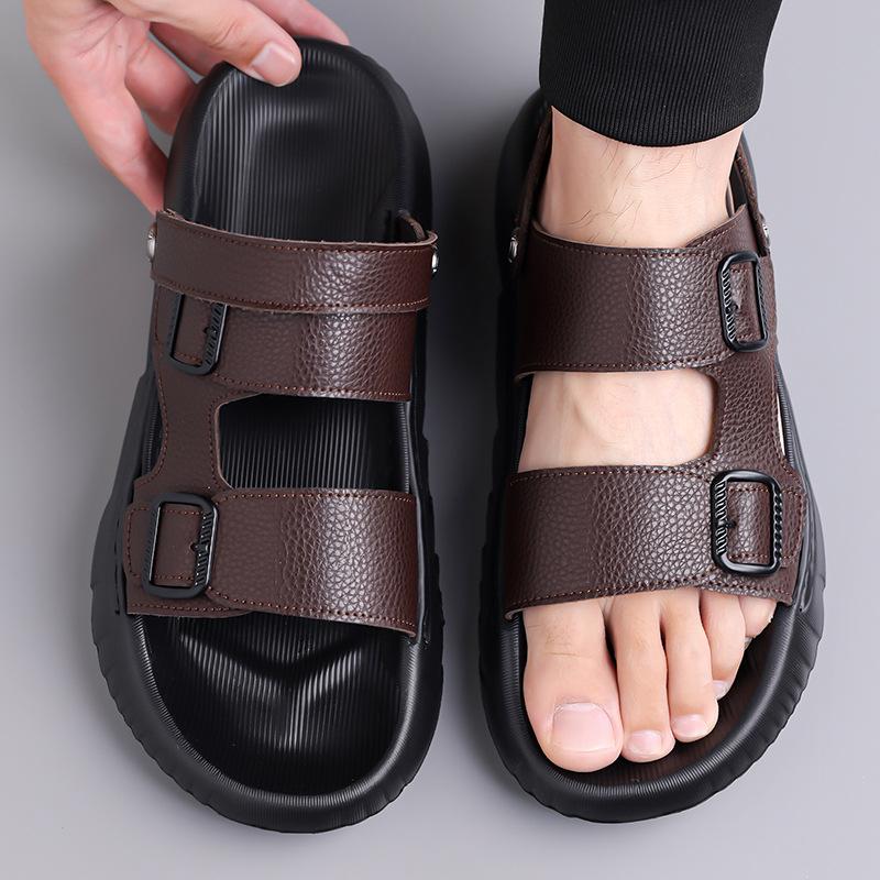 Sandals Men's 2025 Summer Casual Beach Shoes Men's Korean Version Trendy Outer Wear Non-slip Dual-purpose Cool Slippers