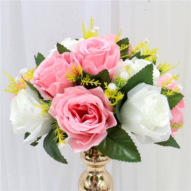 

26 см искусственный цветочный шар ткань пластик имитация стол центральные украшения декор для свадебного дорожного свинца цветочный букет реквизит для вечеринки