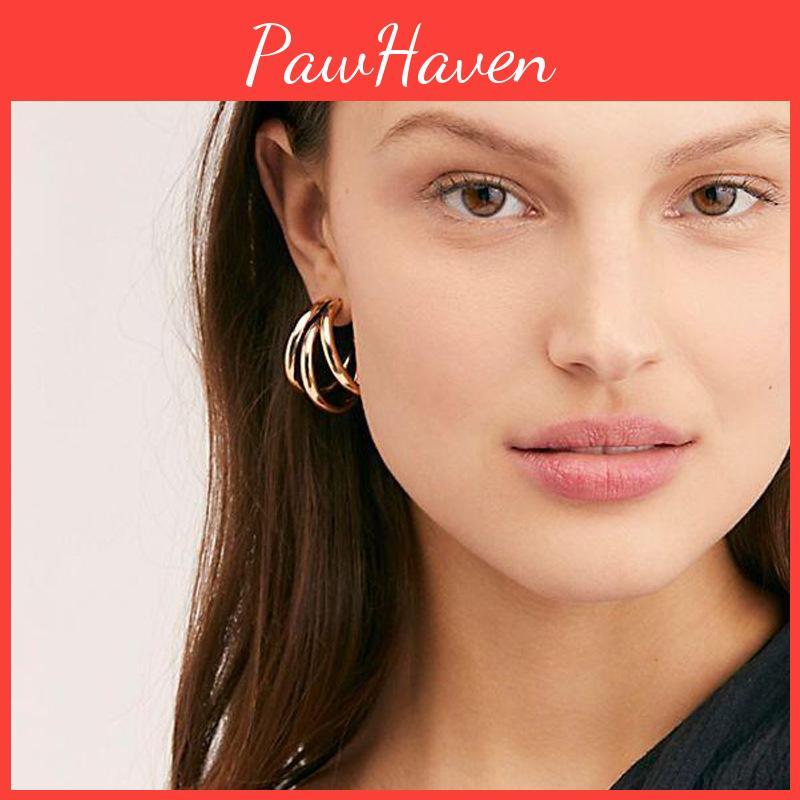 Circle Popular Asymmetrical Earrings For Women Modern Geometric Design Alloy