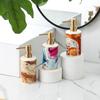 Gold-plated Marble Soap Dispenser Creative Ceramic Emulsion Bottle Bathroom Decoration Hand Sanitizer Shampoo Pressure Bottle