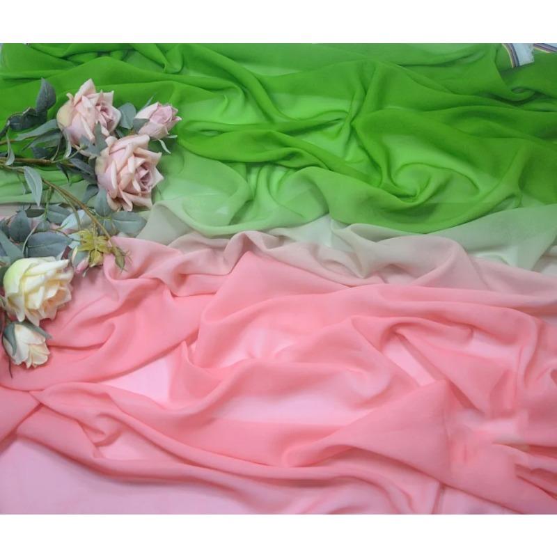 Gradient Color Organza Tulle Fabric 100D Chiffon Fabric for Diy Ancient Style Hanfu Dress Stage Dance Costume Drape Decor Craft