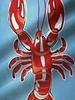 Mardi Gras Lobster Print Men's Button Short Sleeve Hawaiian Shirt