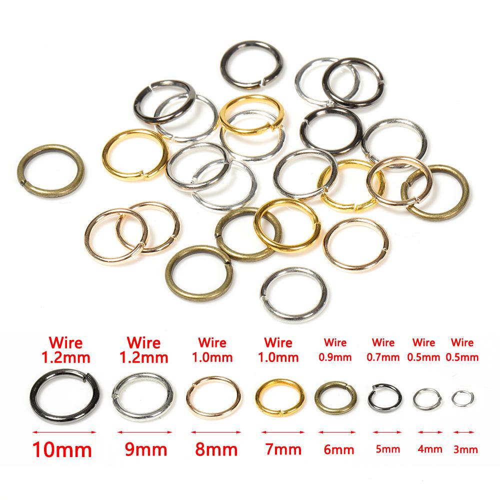 200pcs/lot 3-12mm Iron Jump Rings Split Rings Connectors Stainless steel DIY Jewelry Finding Making Accessories Wholesale Supply