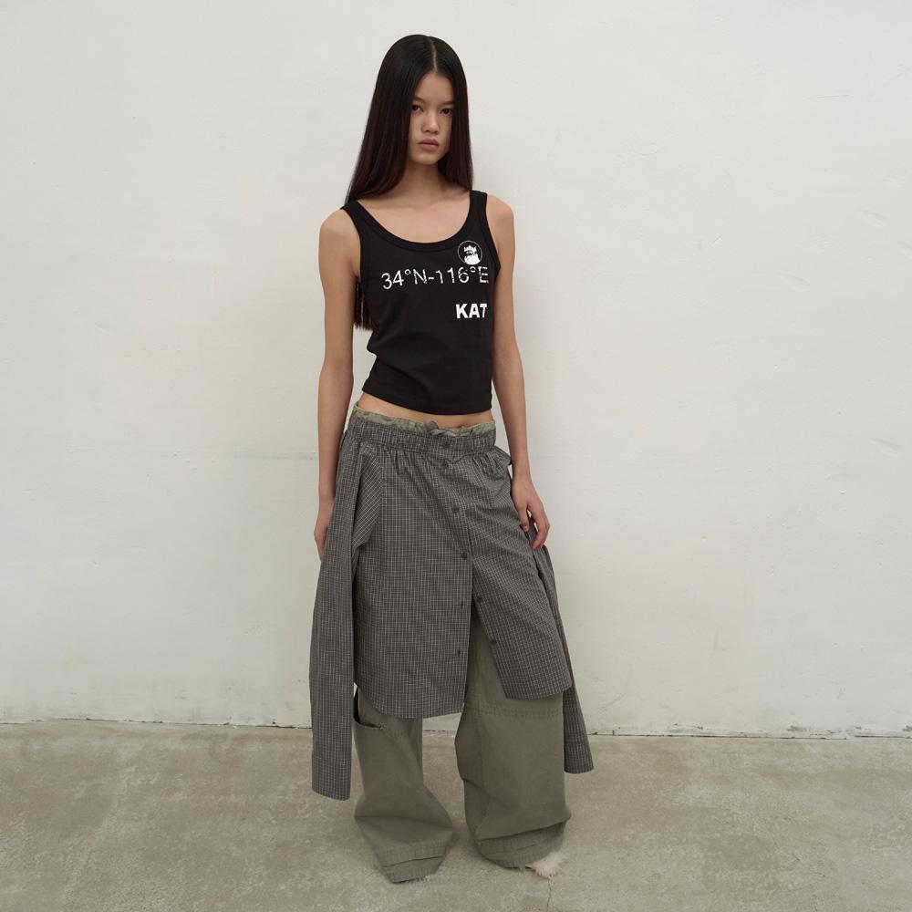 LCDC™ Washed String Wide-Leg Trousers (Khaki)