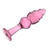 VaHppy Glass Pull Beads Anal Toys Fine Thread 3.5cm140g Black/Pink/Transparent with Base Sex Toys Anal Plug Masturbators SM BDSM
