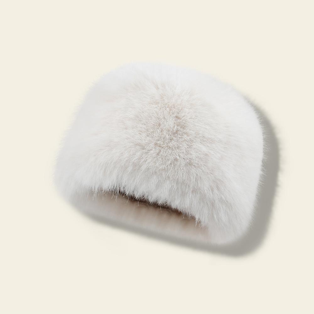 Warm and environmentally friendly fur hat for women, autumn and winter cold protection ear protection bucket hat