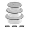 ZISIZ 3-Piece Round Glass Food Storage Container Set