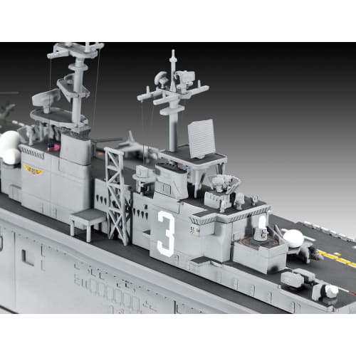 Revell 1/700 Scale US Navy Wasp-class Amphibious Assault Ship Plastic Model Kit 05178, Molded In Color