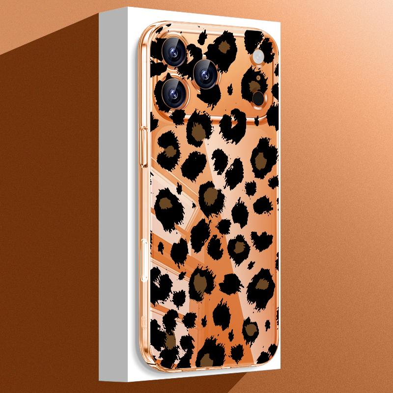 

Чехол для телефона с леопардовым принтом для iPhone 17 Pro Max Funda iPhone 16 15 14 13 Pro Max 11 Прозрачная задняя панель из ПК Тонкая жесткая крышка iPhone 11 прозрачный
