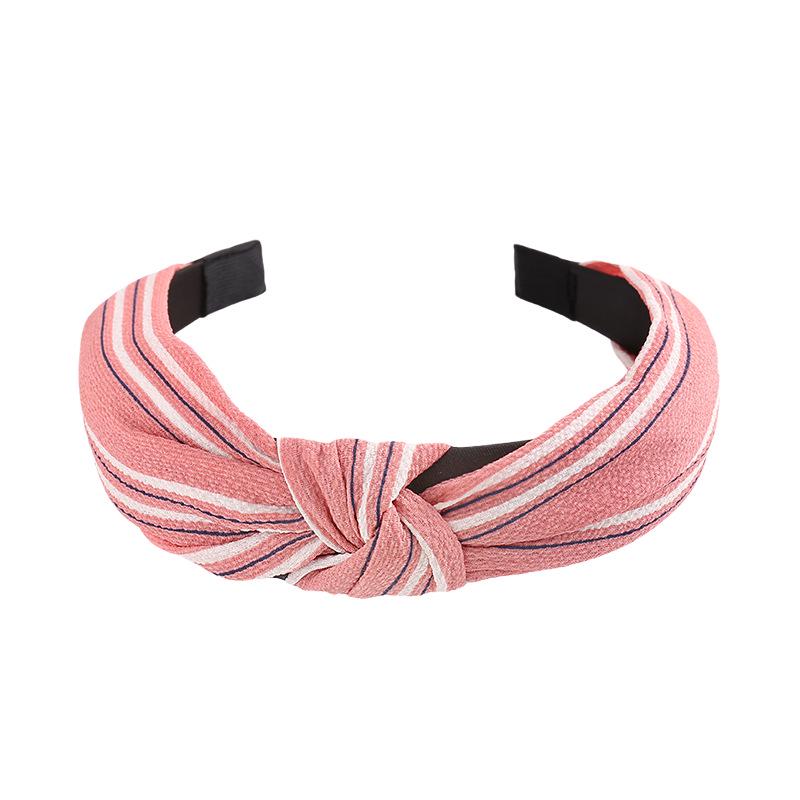 Retro Colorblock Knotted Headband for Women: Wide-Brimmed Fabric Accessory for Outings & Face Washing