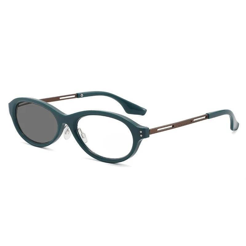 Retro Oval Frame Photochromic Presbyopia Glasses Anti Blue Light High Definition Comfortable Reading Eyewear +1.0 To +4.0