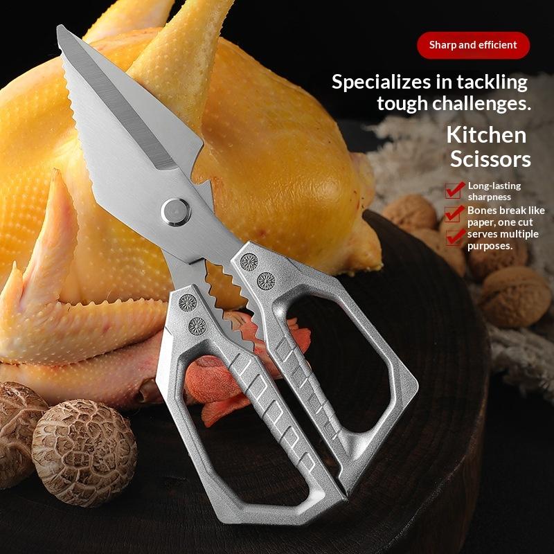 Forbici da Cucina in Acciaio Inossidabile Per Carne Pesce e Pollame Attrezzatura da Cucina Commerciale Costruzione Leggera Ma Resistente