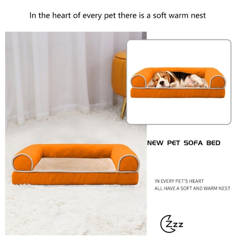 Dog Puppy Bed Rectangular Base Detachable Cushion Sofa for Small to Medium Pet Creative Pet Bed Cute Nest