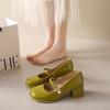 2025 Summer Fashion: Women's Retro Chunky Heel Mary Jane Shoes with Sweet Square Toe and Buckle Strap