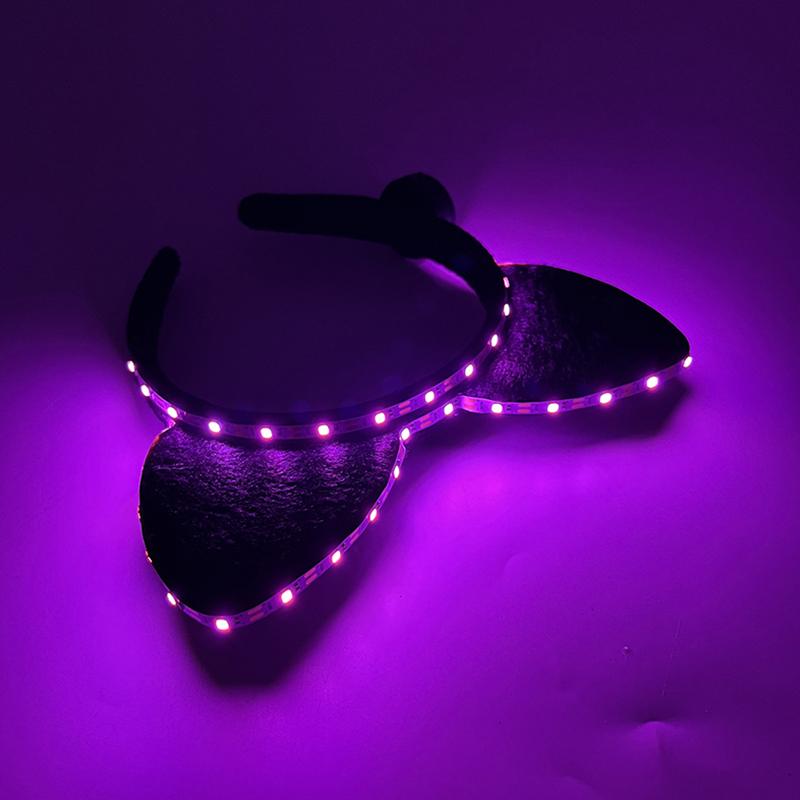 Luminous Cat Ears Headband LED Hair Band Kawaii Hair Accessories for Women Glowing Headband Birthday Christmas Party Supplies