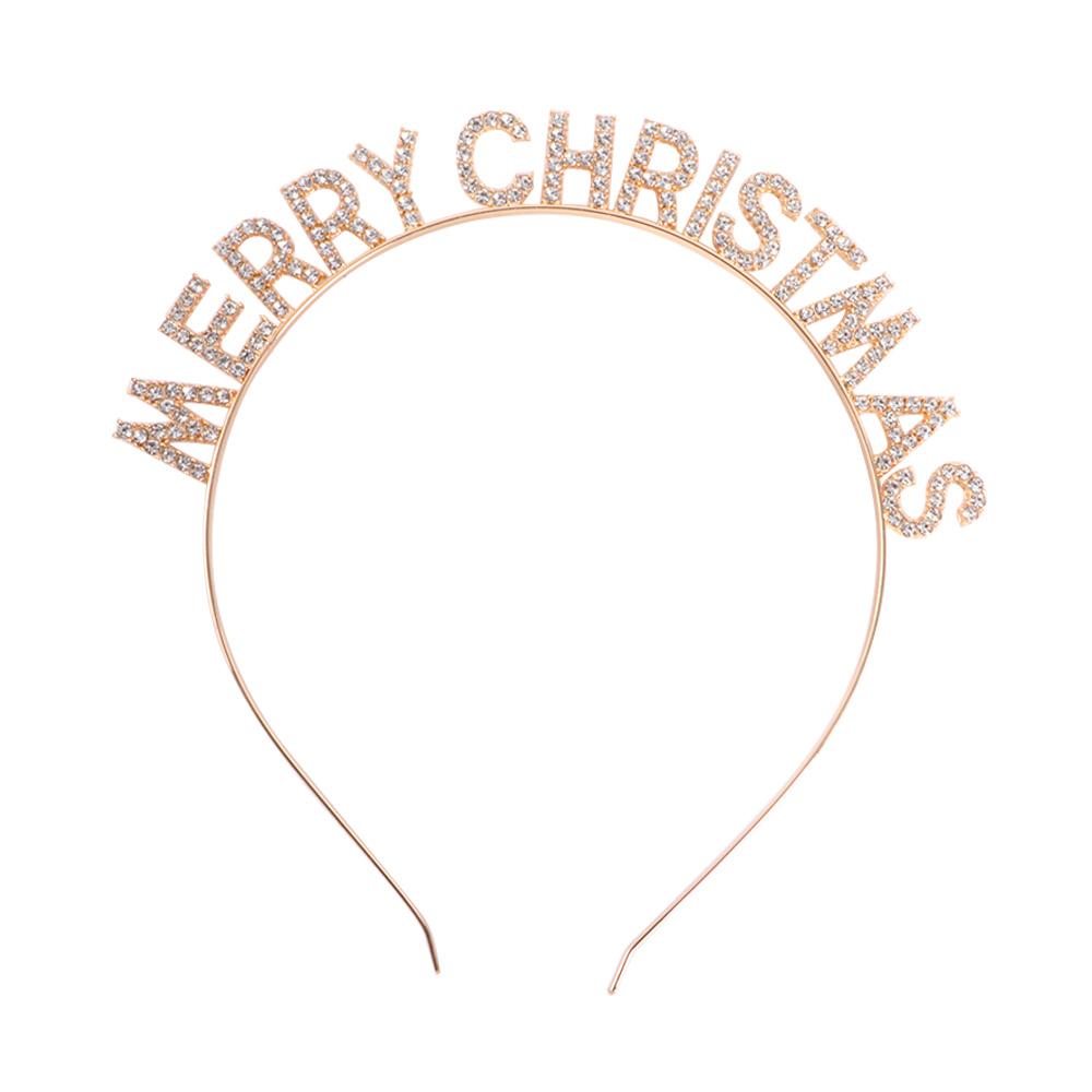 

Letter Alloy New Year Headdress Christmas Gift Female Jewelry Rhinestone Crown Korean Style Hair Hoop Merry Christmas Headband золотой