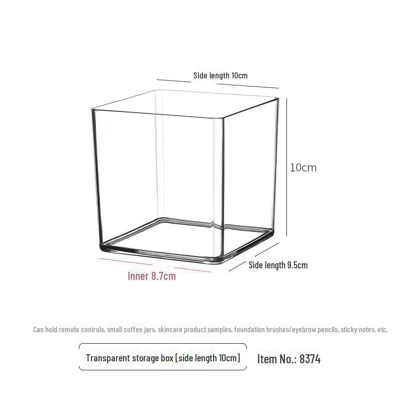 Desktop Transparent Storage Box for Sundries, Cosmetics, Stationery, Tableware with Mirror Cabinet