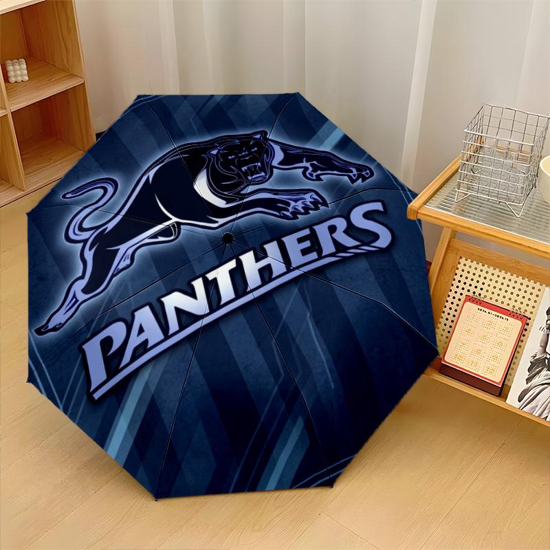 Penrith Panthers Print Auto 8?Ribs Folding Umbrella Wind Resistant Lightweight Automatic Umbrella For Daily Travel