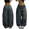 Women's Retro High-Waisted Wide-Leg Jeans: Washed, Loose, Floor-Length for Spring & Fall
