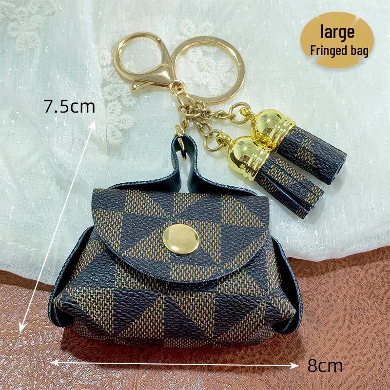 Leather Coin Necklace Pendant with Long Rope & Earphone Case