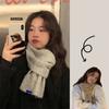 Cross Short Scarf For Women Winter Warm Wool Knitted Scarf Student Korean Style Couple Style All-Match
