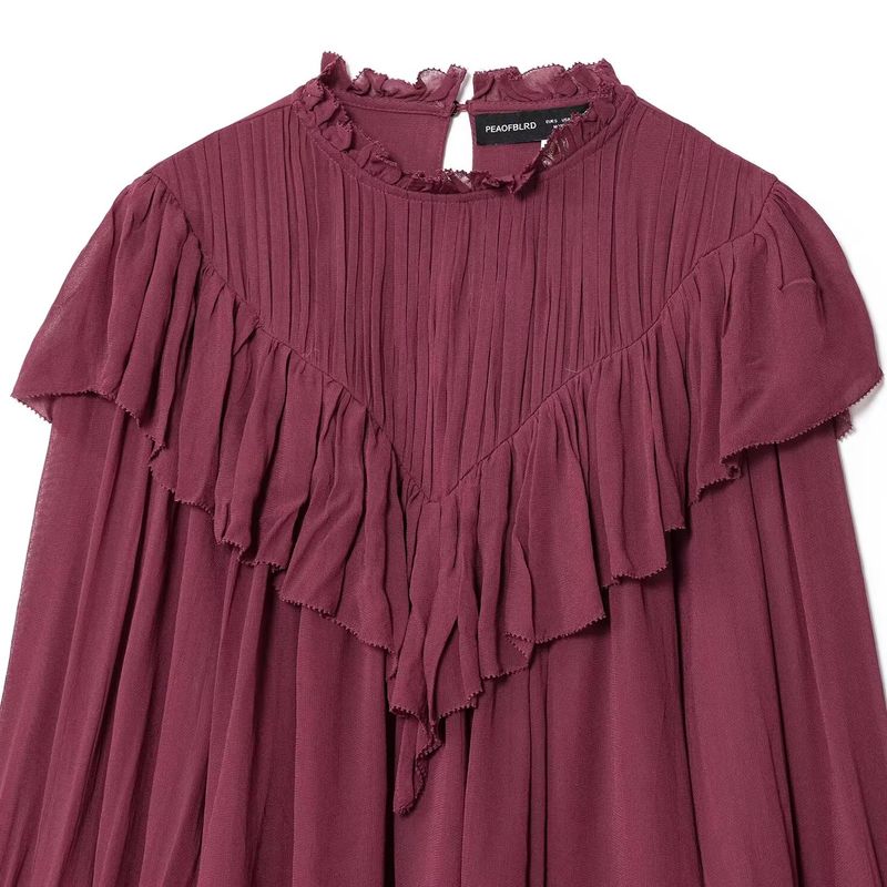 Araltay New Arrival Fashion Style Women's Fashion All-Match Casual Ruffles Decorative Chiffon Shirt 1304737