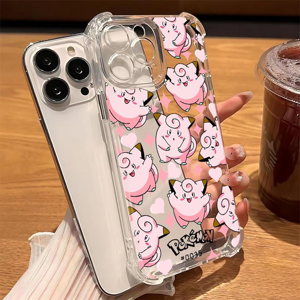 Cute Anime Pokemons Phone Case For IPhone 16e 16 15 14 13 12 11 Mini Pro Max X XR XSMax 7 8 Plus Anti Fall Transparent Cover