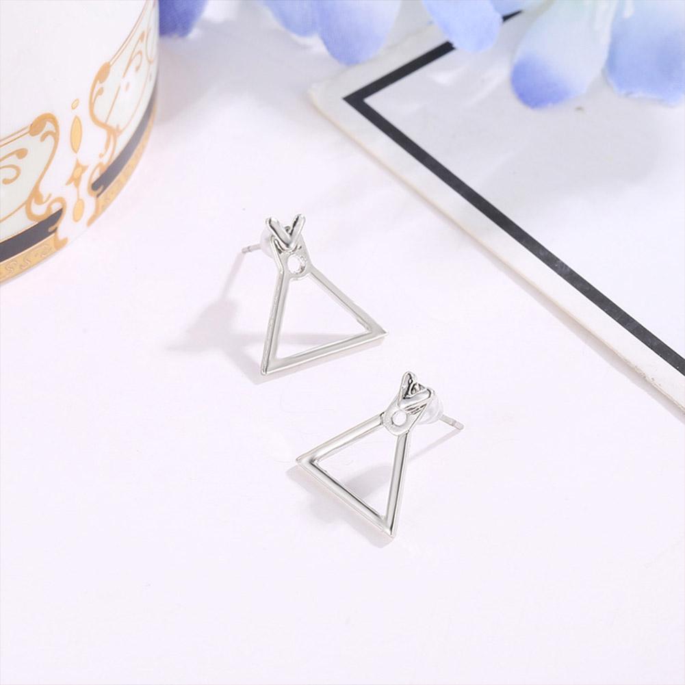 Women Fashion Simple Geometric Hollow Diamond Square Earrings