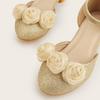 Winter 2025 Fashion High Heels for Young Girls - Versatile Hollow Flower Sandals