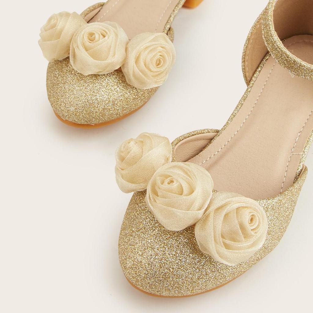 Winter 2025 Fashion High Heels for Young Girls - Versatile Hollow Flower Sandals